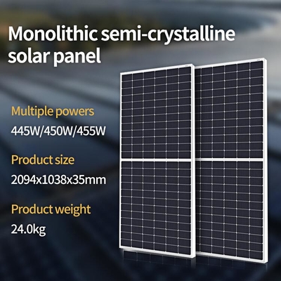 จีน 330W - 460W ระบบจัดเก็บพลังงานแสงอาทิตย์โมดูลเซลล์แสงอาทิตย์ชนิดโมโนคริสตัลไลน์ซิลิคอนครึ่งเซลล์ ผู้ผลิต